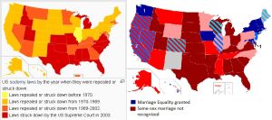 maps comparing sodomy laws and same-sex marriage rates