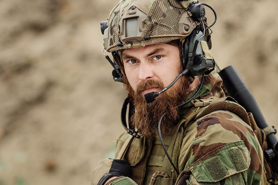 soldier with beard