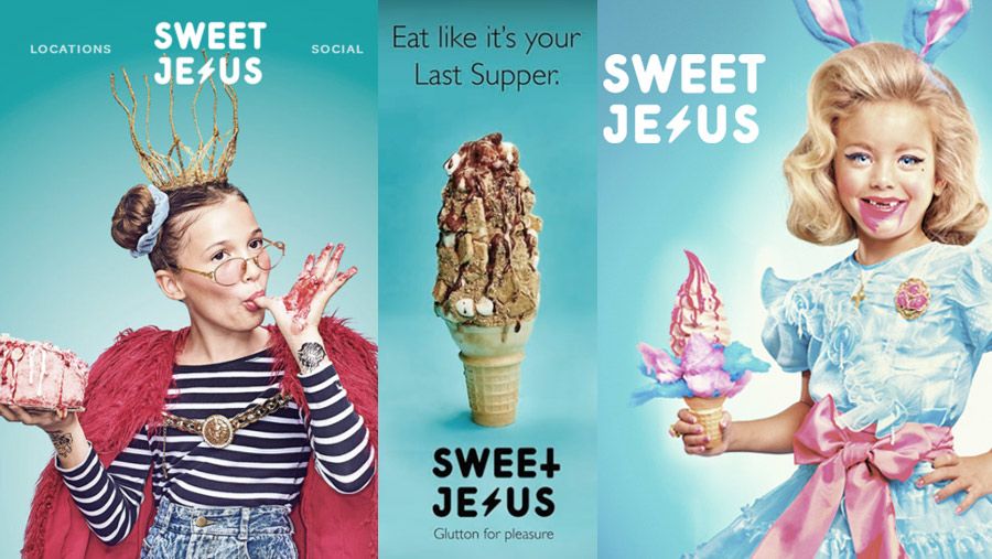 Sweet Jesus ice cream advertising