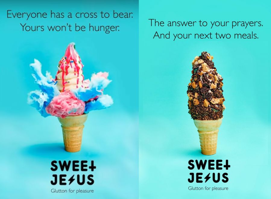 Sweet Jesus ice cream advertising