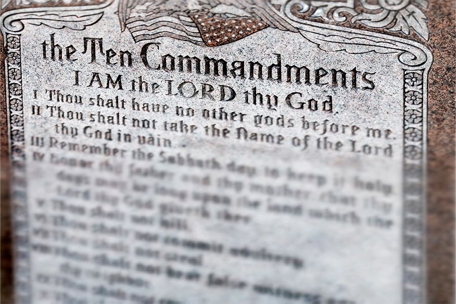 ten commandments carved in stone