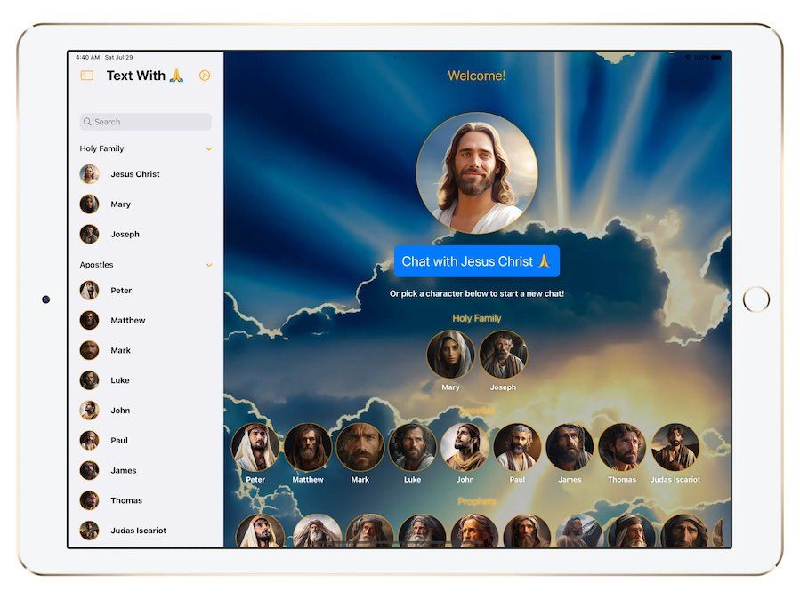 Texting with biblical characters