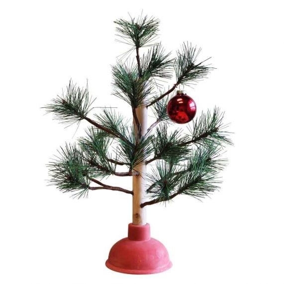 Artificial Christmass tree made from a toilet brush 