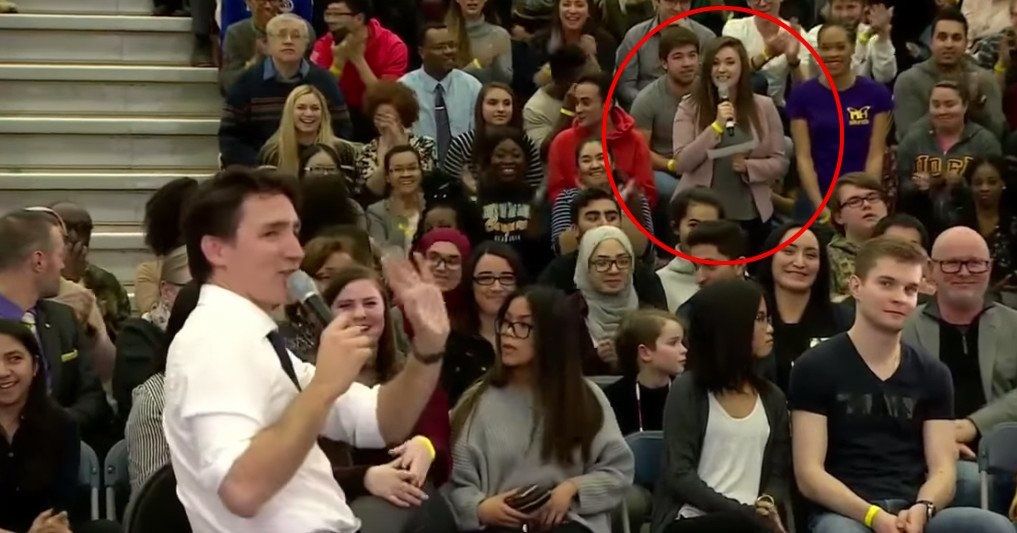 Justin Trudeau corrects audience member