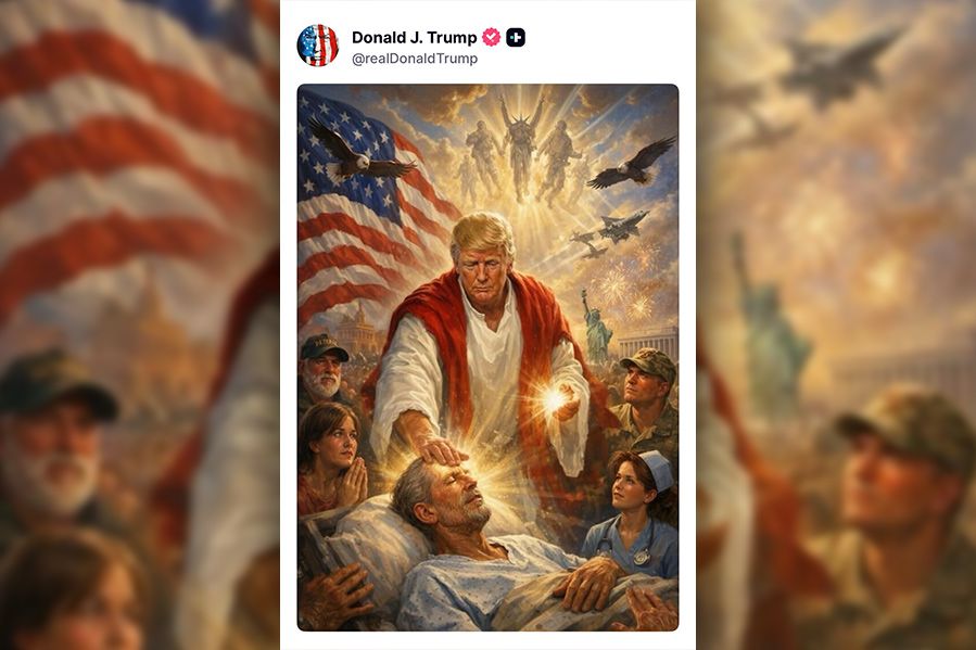 president trump post depicting him as jesus christ