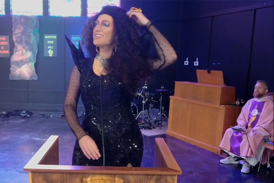 drag queen ms penny cost giving sermon at united methodist church
