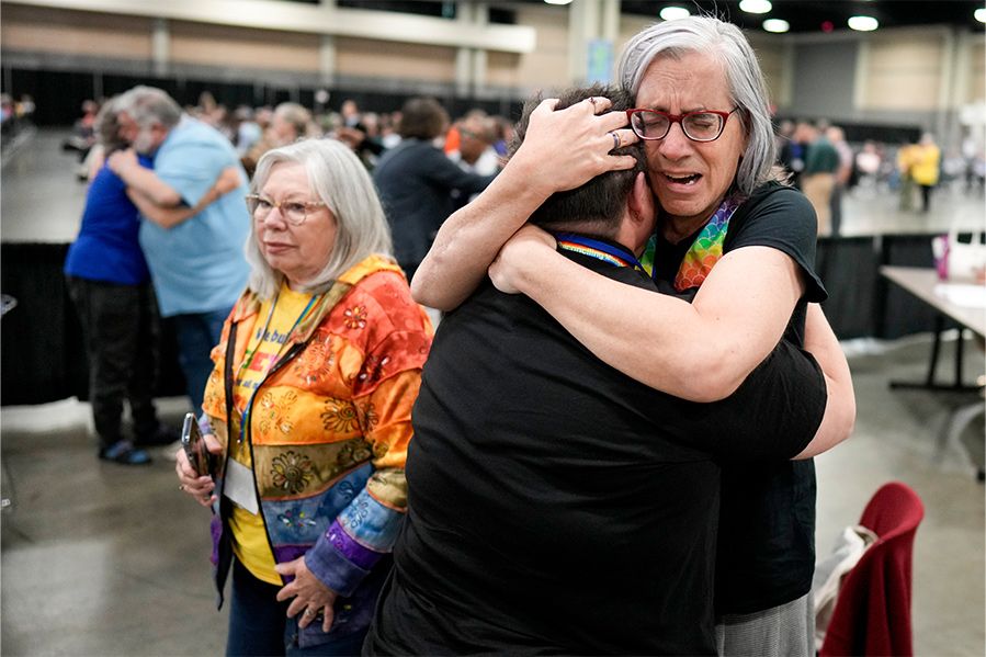 united methodist church clergy crying at lgbtq conference