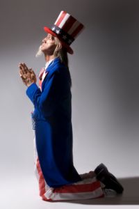 Uncle sam praying