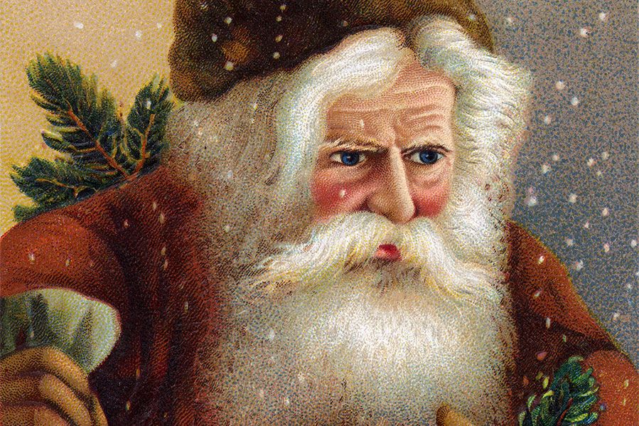 vintage santa painting 19th century