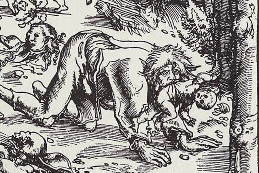 16th century werewolf woodcut print