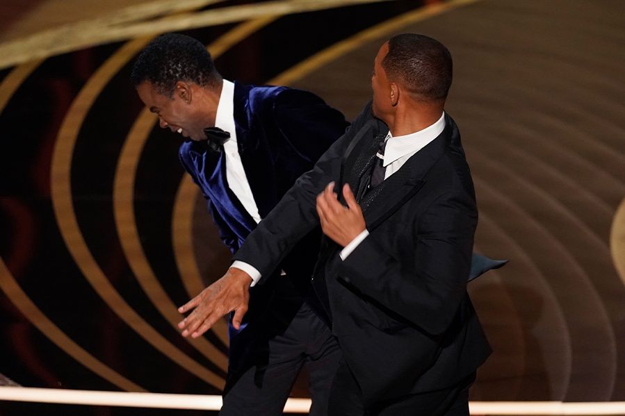 Will Smith slapping Chris Rock at Oscars
