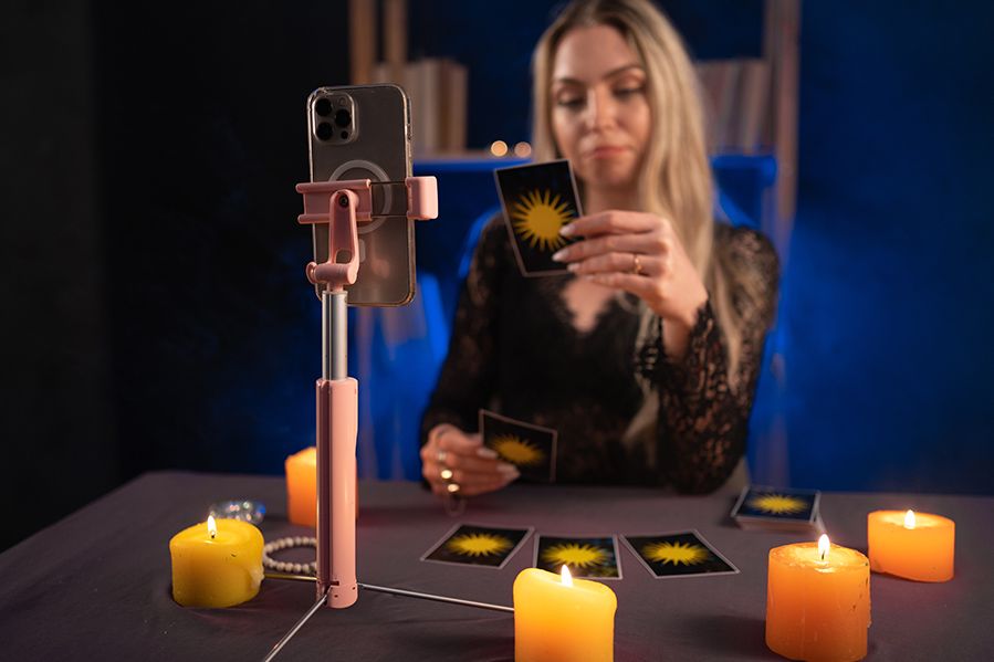 witch using tarot cards on tiktok
