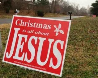 Christmas is about Jesus sign.