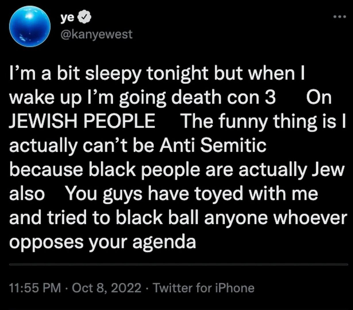 kanye west antisemitic tweet