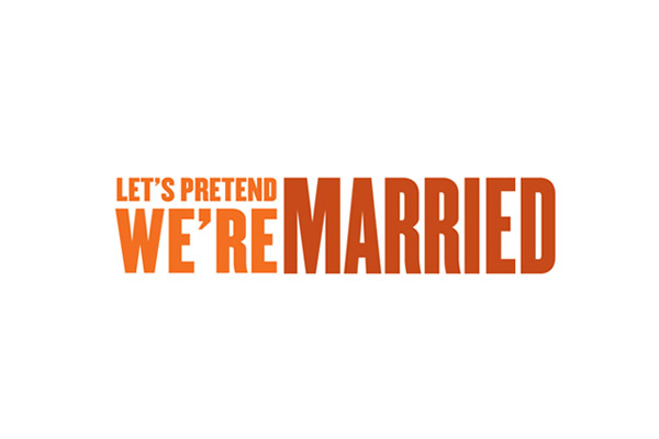 logo for theatrical production let's pretend we're married