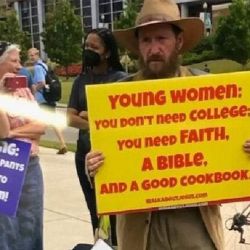 Campus Preacher Assaulted Over "Women Belong in the Kitchen" Sign
