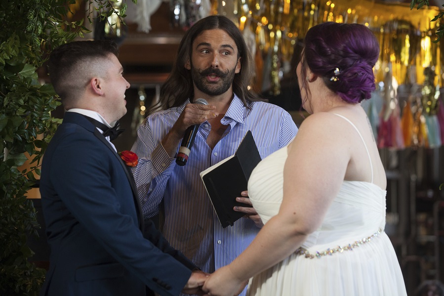 Jonathan Van Ness officiating a wedding