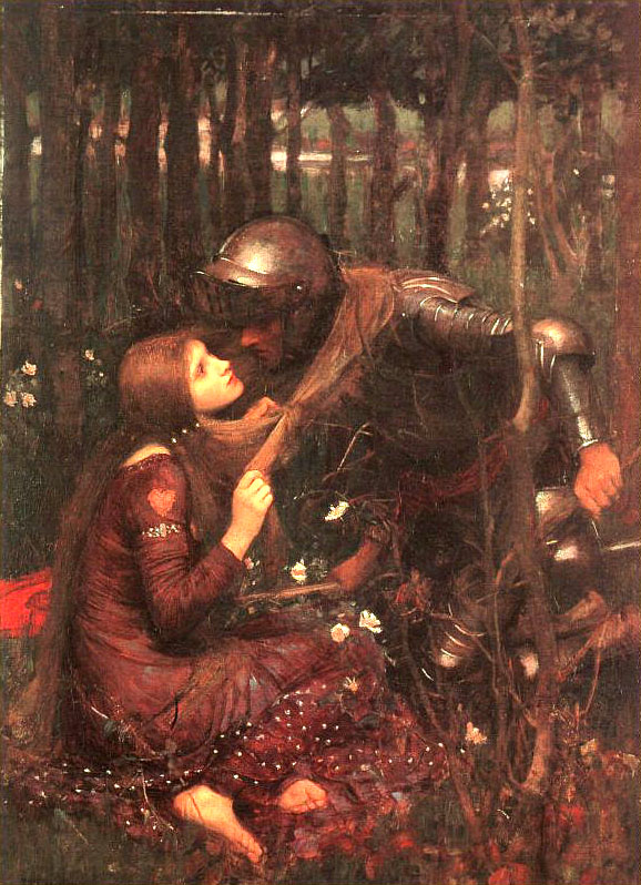 painting of knight and woman