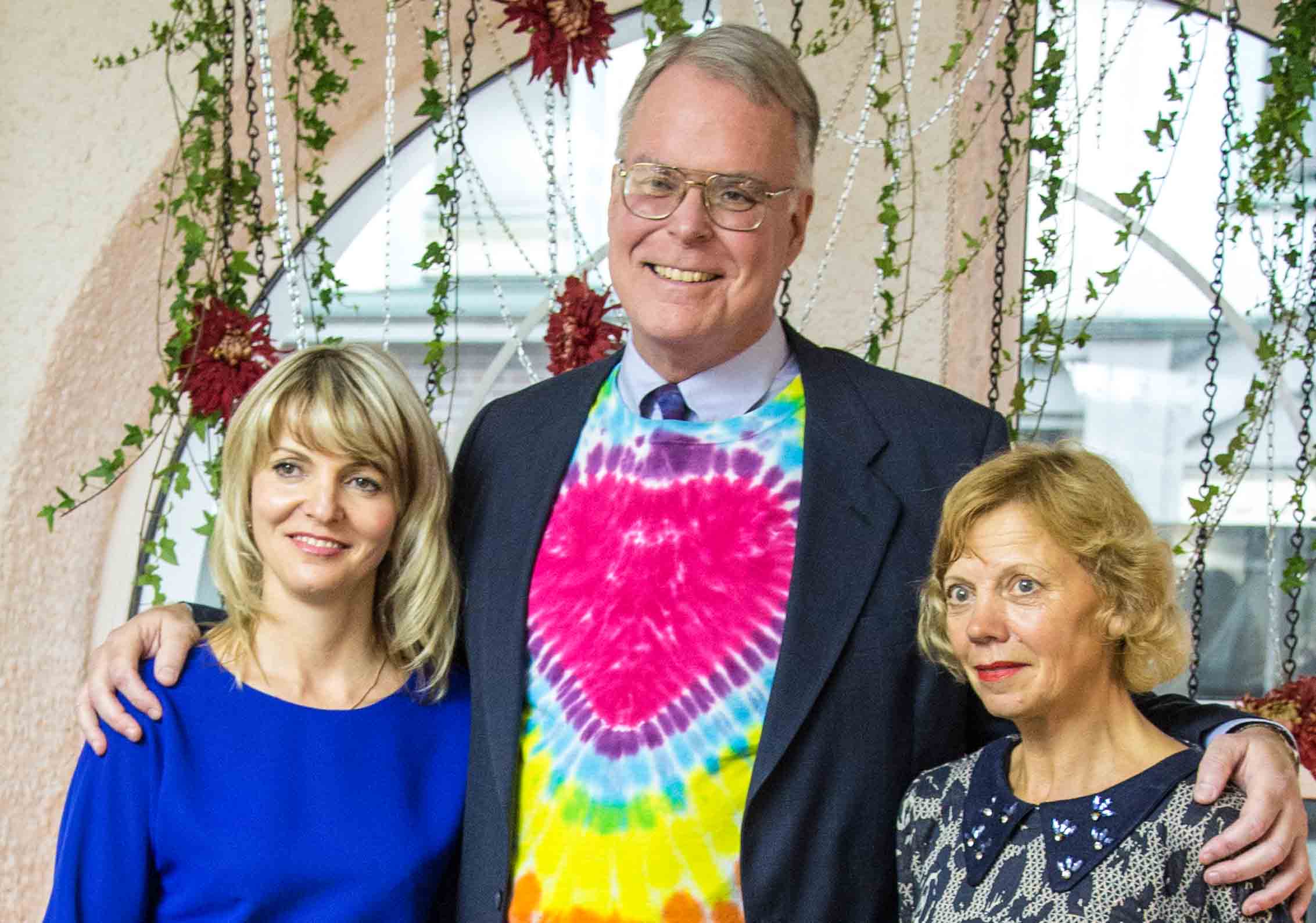 The two Moms and me. Everyone there thinks I ought to marry Maryna's mom, on the left. Contact me with your votes!