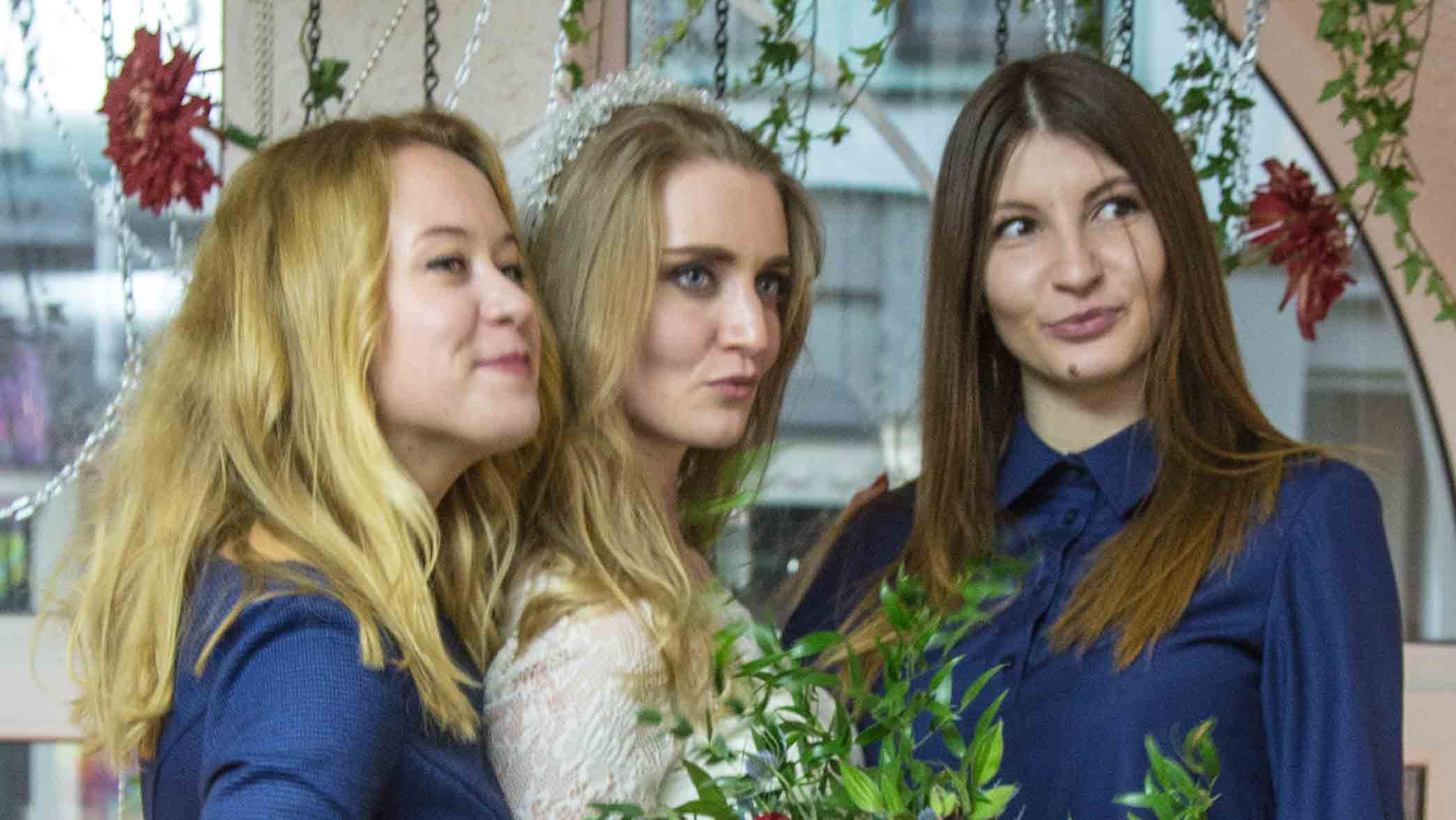 Maryna with her two friends. They will bring me back for their weddings, once they find good men. They also want to help me establish my wedding ceremony business in Ukraine. "And we are Marketing Specialists!"