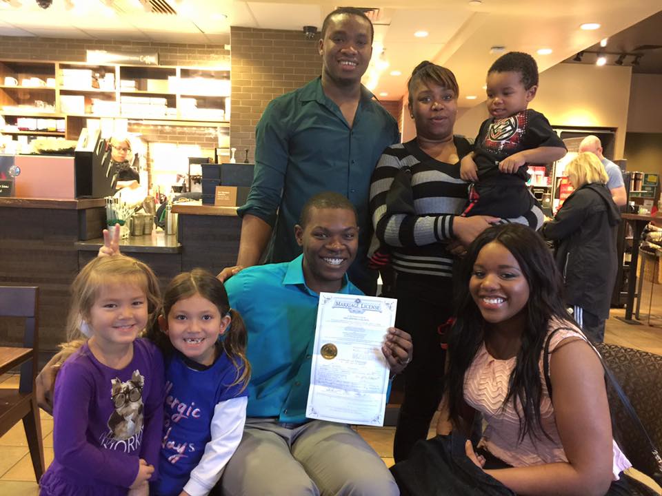 Isabella Wang Qiao Keefe, Sydney Xijia Keefe and a beautiful wedding couple got married at the Starbucks off of Broadway and 15th Street . . . wedding officiant in OKC Dr. John Patrick Keefe II presided.