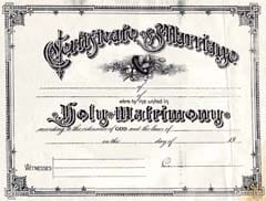 Antique Marriage Certificate