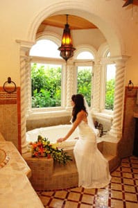 A bride eagerly awaiting her marriage ceremony