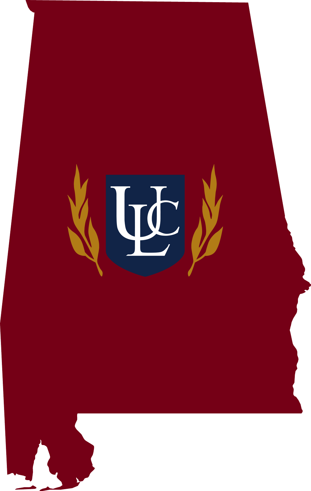 An outline of Alabama with the ULC logo