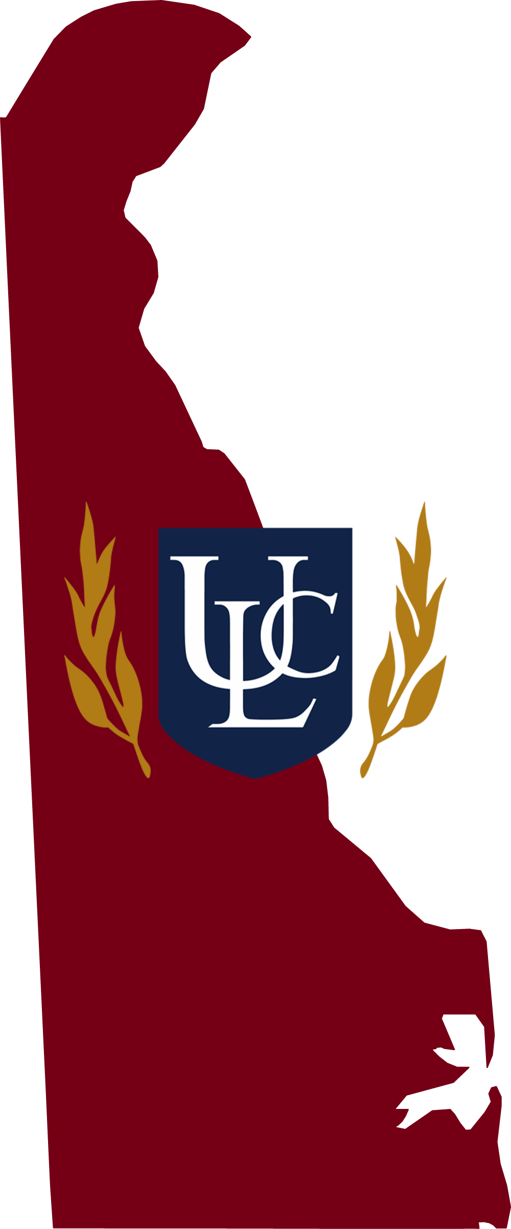 An outline of Delaware with the ULC logo