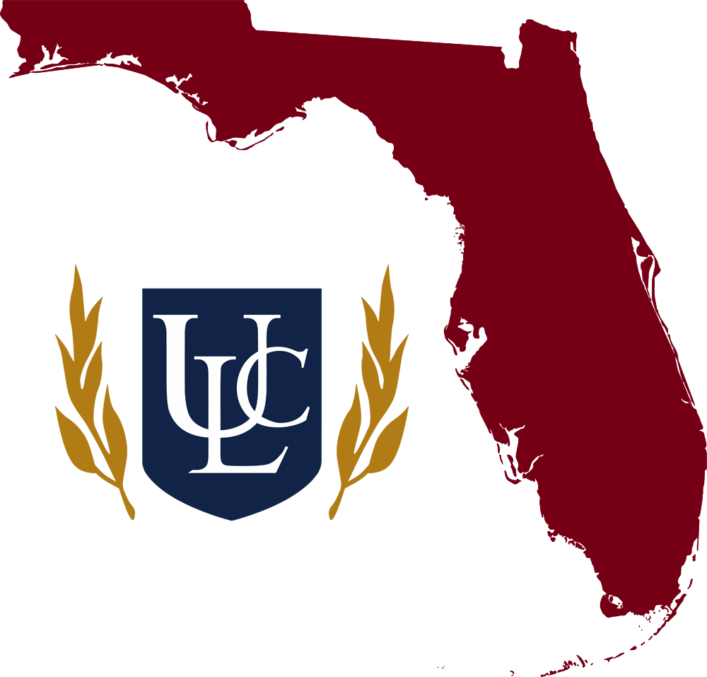 An outline of Florida with the ULC logo