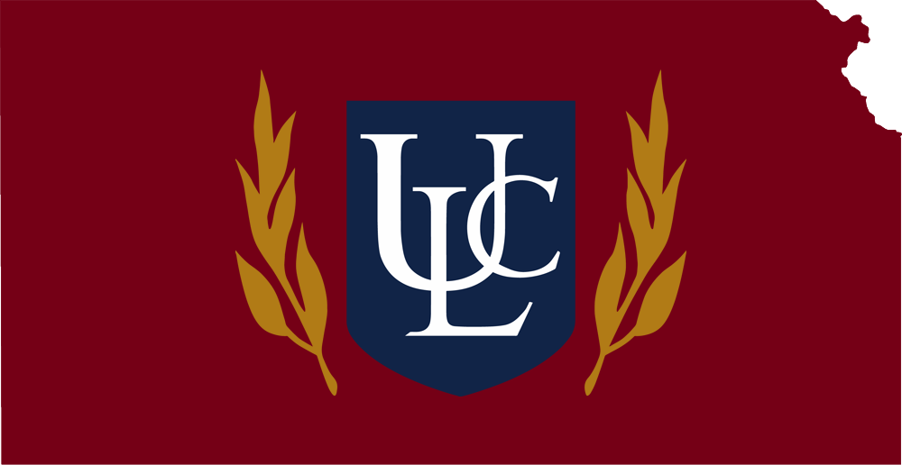 An outline of Kansas with the ULC logo