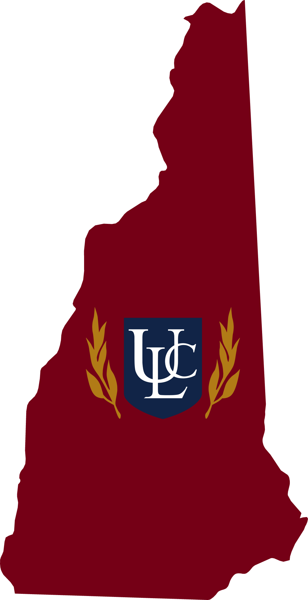 An outline of New Hampshire with the ULC logo