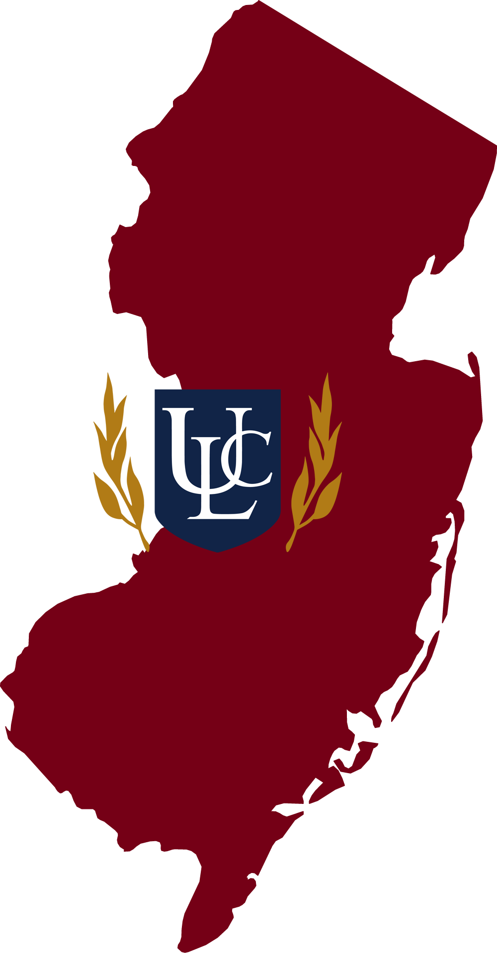 An outline of New Jersey with the ULC logo