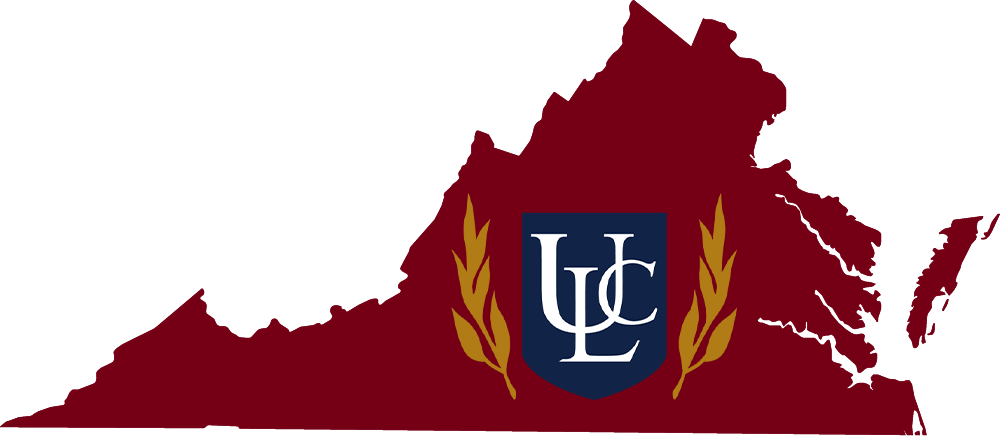 An outline of Virginia with the ULC logo