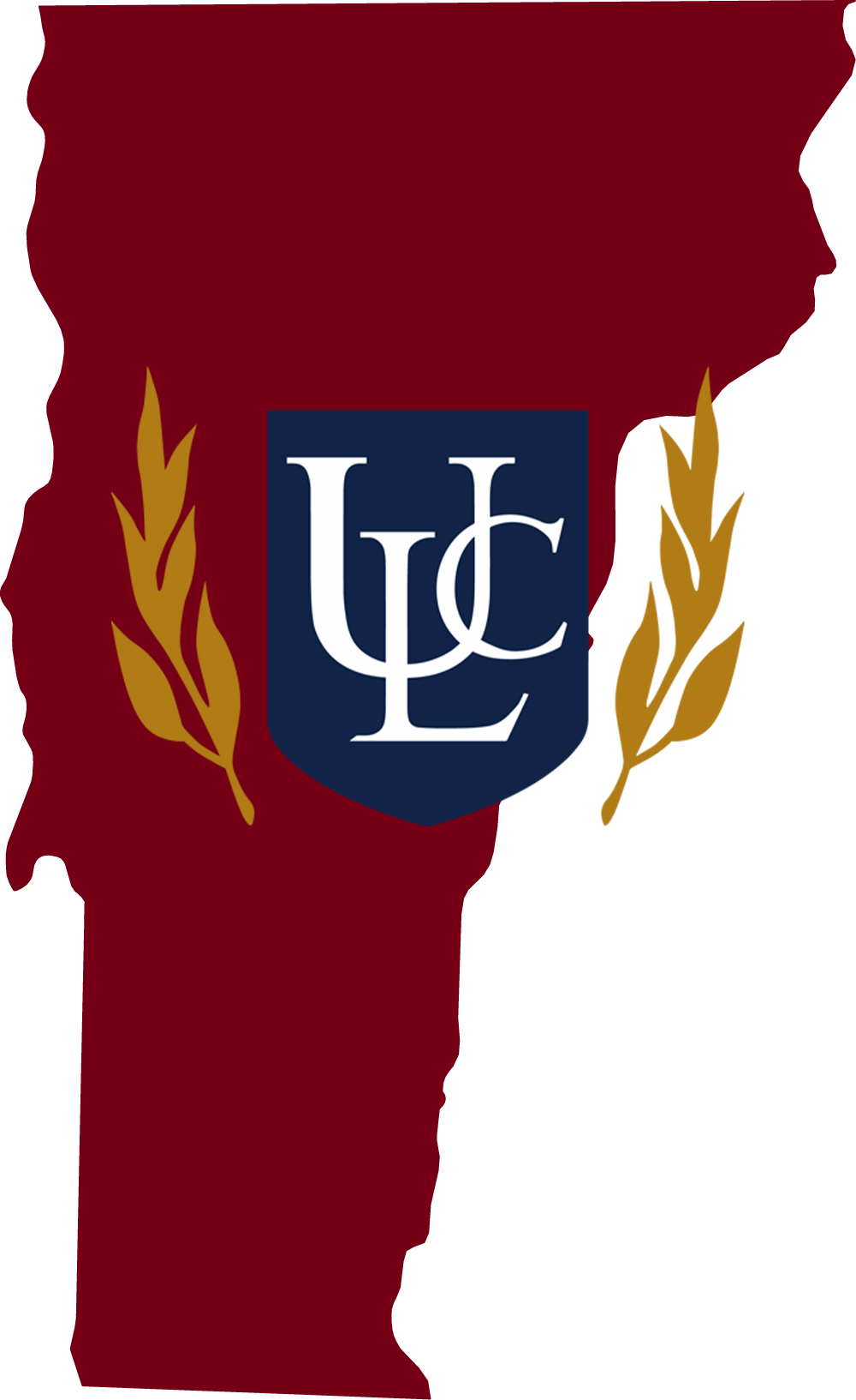 An outline of Vermont with the ULC logo