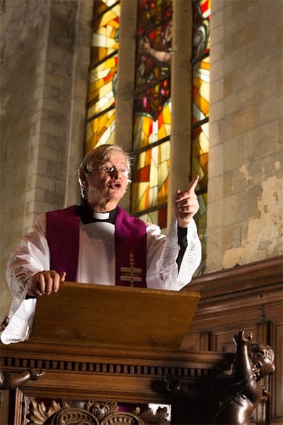 Minister speaking from the pulpit