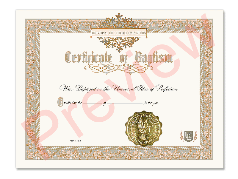 Certificate of Baptism