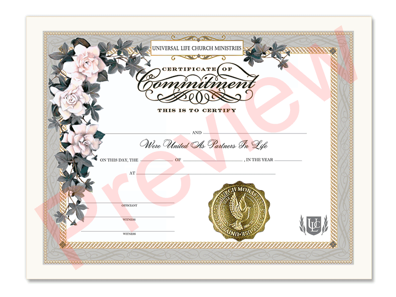 Certificate of Commitment of Marriage