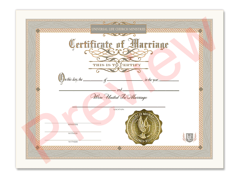 Certificate of Marriage