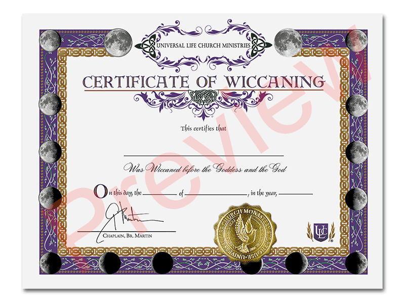 Certificate of Wiccaning