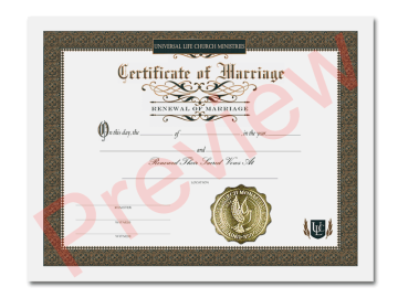 Certificate of Renewal Marriage