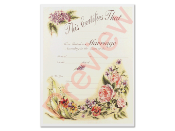 Marriage Certificate - Vintage Floral