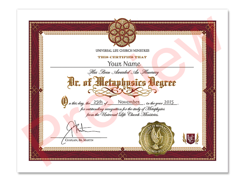 Honorary Metaphysics Degree