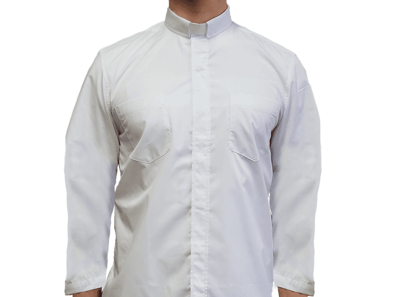 White Long Sleeve Clergy Shirt