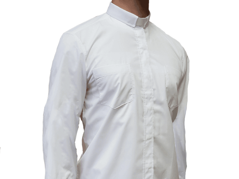 Long Sleeve Clergy Shirt White