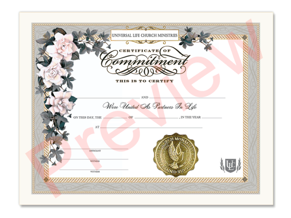 Certificate of Commitment of Marriage