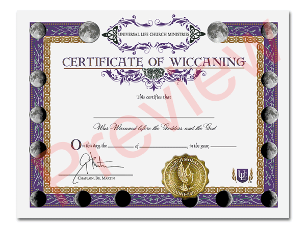 Certificate of Wiccaning