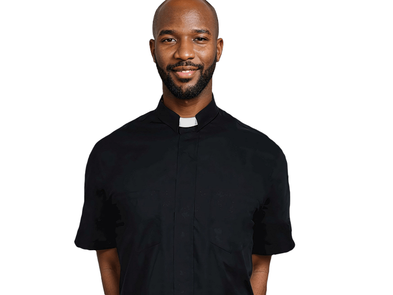 Black Short-Sleeve Clergy Shirt