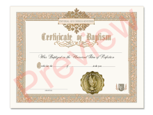 Certificate of Baptism