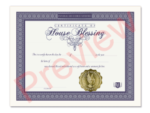 Certificate of House Blessing